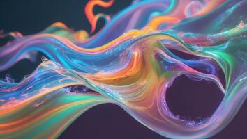 Abstract Colorful Liquid Flowing Dynamically. photo