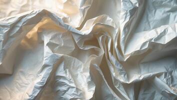 White Crumpled Paper Texture for Background or Design Use photo