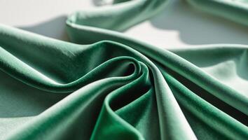 Luxurious Emerald Green Velvet Fabric Texture for Elegant Backgrounds and Sophisticated Design Projects photo
