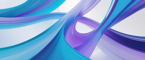 Fluid azure and violet curves forming sophisticated abstract linear design photo