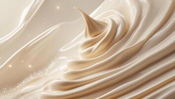 Beige cosmetic cream swirl creating textured background photo