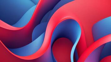 Smooth overlapping red and blue abstract shapes create a dynamic and visually interesting background texture. photo