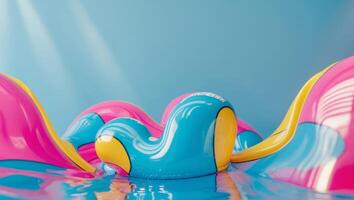 The Inflatable Pool Float features a unique shape and design that truly stands out photo