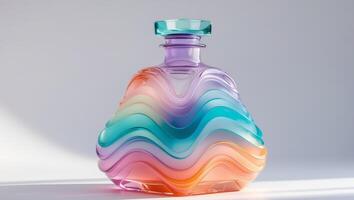 A Colorful Bottle with a Stunning Design and Gradient Layers that Inspires Creativity. photo