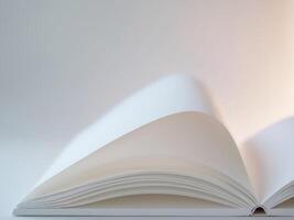 Vibrant Color Visual of Close Up of a Blank Paper Book. photo