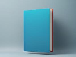 Vibrant Image of Book with Blank Cover on Grey Background Mock Up for Design. photo