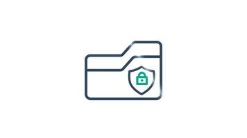 Data security animated icon. animated icon related to protect, data analytics. suitable for user interface, provide visual feedback and more. animation with transparent background video