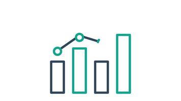 Chart animated icon. animated icon related to data analytics and business. suitable for user interface, provide visual feedback and more. animation with transparent background video