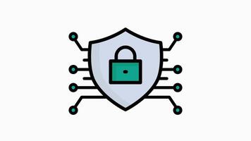 Cybersecurity animated icon. animated icon related technology. suitable for user interface, provide visual feedback and more. animation with transparent background video