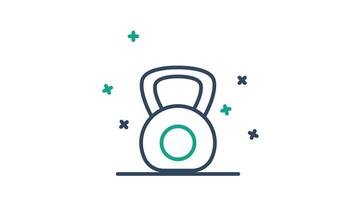 Kettlebell animated icon. animated icon related to gym and fitness. suitable for user interface, provide visual feedback and more. animation with transparent background video
