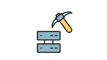 Data mining animated icon. animated icon related to discover, technology. suitable for user interface, provide visual feedback and more. animation with transparent background video