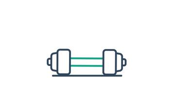 Barbell animated icon. animated icon related to gym and fitness. suitable for user interface, provide visual feedback and more. animation with transparent background video