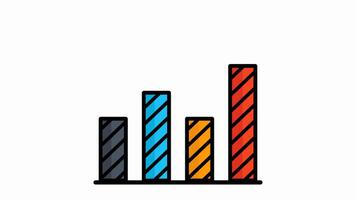 Chart animated icon. animated icon related to data analytics. suitable for user interface, provide visual feedback and more. animation with transparent background video
