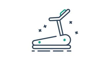 Treadmill animated icon. animated icon related to gym and fitness. suitable for user interface, provide visual feedback and more. animation with transparent background video