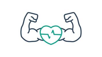 Stamina animated icon. animated icon related to gym and fitness. suitable for user interface, provide visual feedback and more. animation with transparent background video