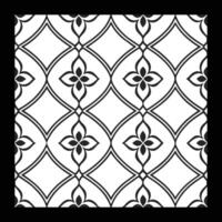 a black and white pattern with a flower design. Luxurious Black and White Floral Pattern Decorative vector