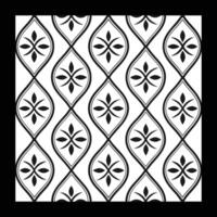 a black and white pattern with a decorative design. Luxurious Black and White Floral Pattern Decorative vector