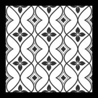 a black and white pattern with a flower design. Ornamental Floral Pattern vector