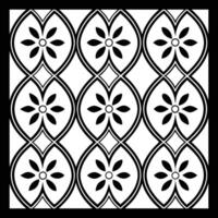a black and white pattern with flowers. Ornate Black and White Floral Pattern vector