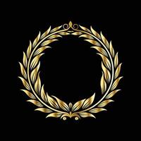 set of decorative elements for design. Elegant line art frames for invitations, greeting cards, scrapbooking. Golden elements on black background vector