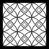a black and white square pattern with a pattern of circles vector