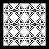 a black and white pattern with a flower design. Classic Black and White Pattern. vector