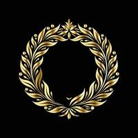 golden frame. Elegant element for design in Eastern style, place for text. vector