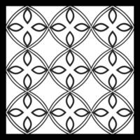 a black and white pattern with a square design. Classic Black and White Floral Pattern. vector