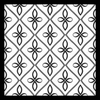 a black and white pattern with a decorative design. Ornamental Floral Pattern. vector