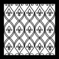 a black and white design with a decorative pattern vector