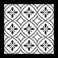 a black and white pattern with a square design. Black and white floral pattern. vector
