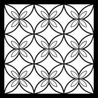 a black and white drawing of a flower pattern. Seamless pattern in geometric ornamental style. vector