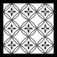 a black and white pattern with a flower design. Black and white floral pattern vector