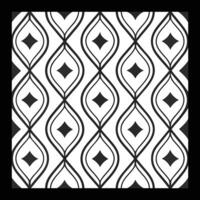 a black and white pattern with a diamond shape. Seamless pattern in geometric ornamental style vector
