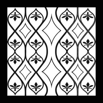 un negro y blanco dibujo de un decorativo modelo. sin costura modelo en geométrico ornamental estilo vector