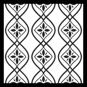 a black and white pattern with a flower design. Seamless pattern in geometric ornamental style. vector