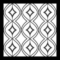 a black and white pattern with a diamond shape. Black and white floral pattern vector