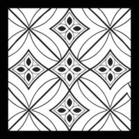 a black and white drawing of a square pattern. Seamless pattern in geometric ornamental style vector