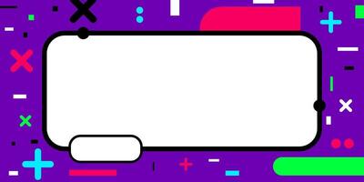 Colorful memphis abstract geometric background design with header and button vector