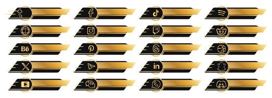 Elegant gold gradient with black Lower Thirds design. Sleek modern style with smooth transitions. Perfect for professional videos and social media content. Clean minimalistic look vector