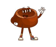 Groovy chocolate candy dessert happy character vector