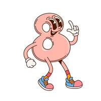 Groovy math number eight groovy happy character vector