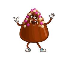Groovy chocolate truffle character with sprinkles vector