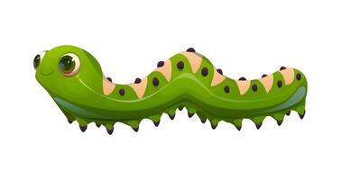 Cartoon funny caterpillar insect playful character vector