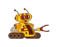 Groovy robot character personage vector