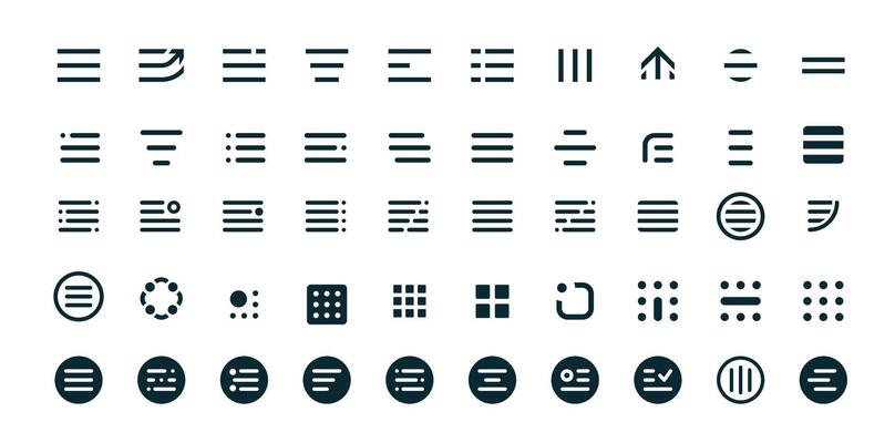 Hamburger menu icons, web and mobile app elements