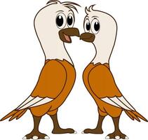 Cartoon of a pair of bald eagles vector