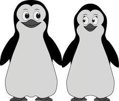 Cartoon illustration of a pair of penguins vector