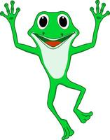 Cartoon of a funny frog jumping vector