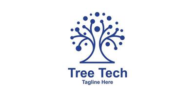 logo design combination of tree and dot connection, logo for technology, ecology, eco, nature, modern, symbol, icon, idea, creative. vector